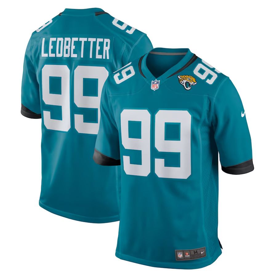 Men Jacksonville Jaguars 99 Jeremiah Ledbetter Nike Teal Home Game Player NFL Jersey